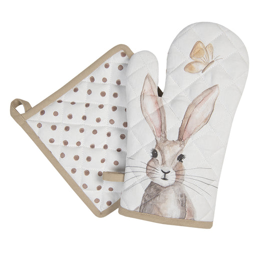 Easter Bunny Oven Glove & Pot Holder Set