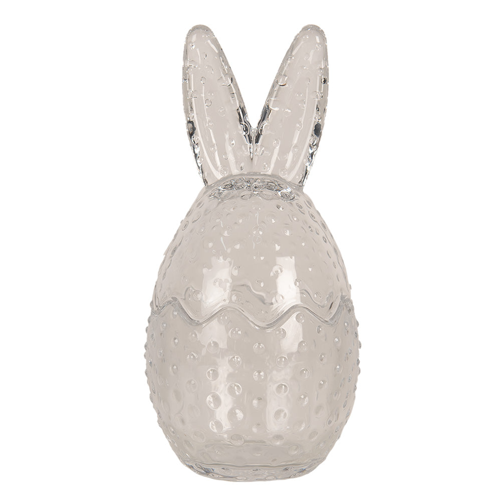 Glass Storage Jar with Bunny Ears - Clear or Pink
