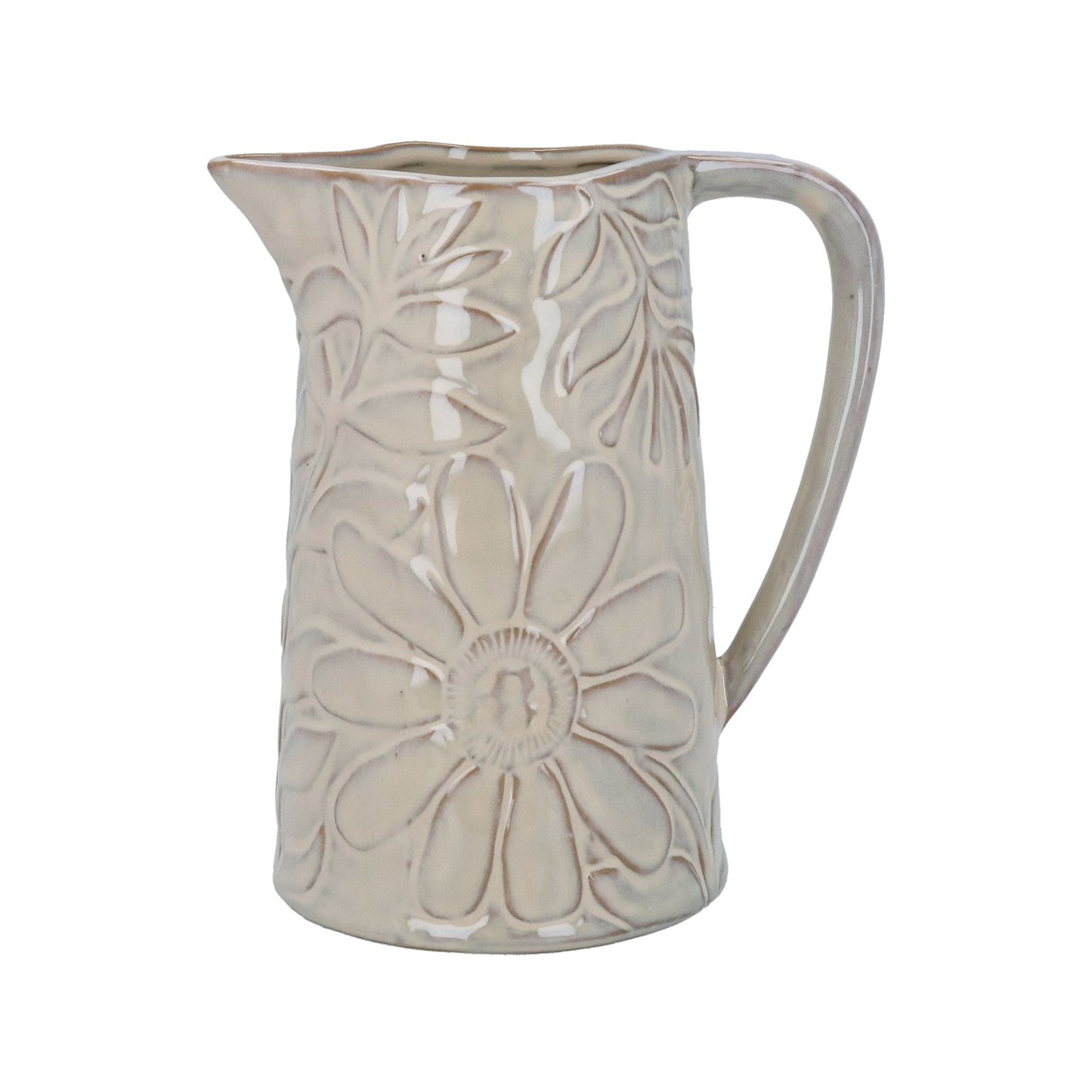 Porcelain Taupe Floral Jug