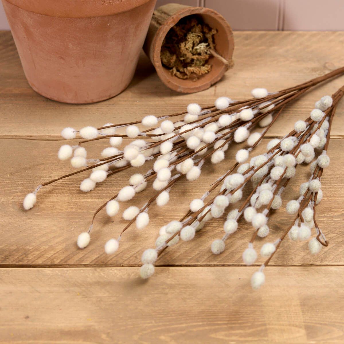 Faux Pussy Willow Branch