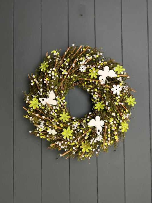 Butterfly Floral Spring Wreath