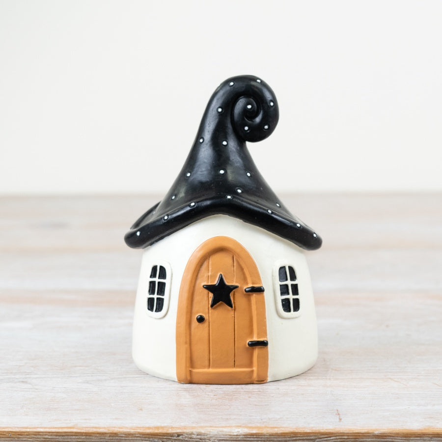 Witch Hat Black Roofed Houses - set of 2