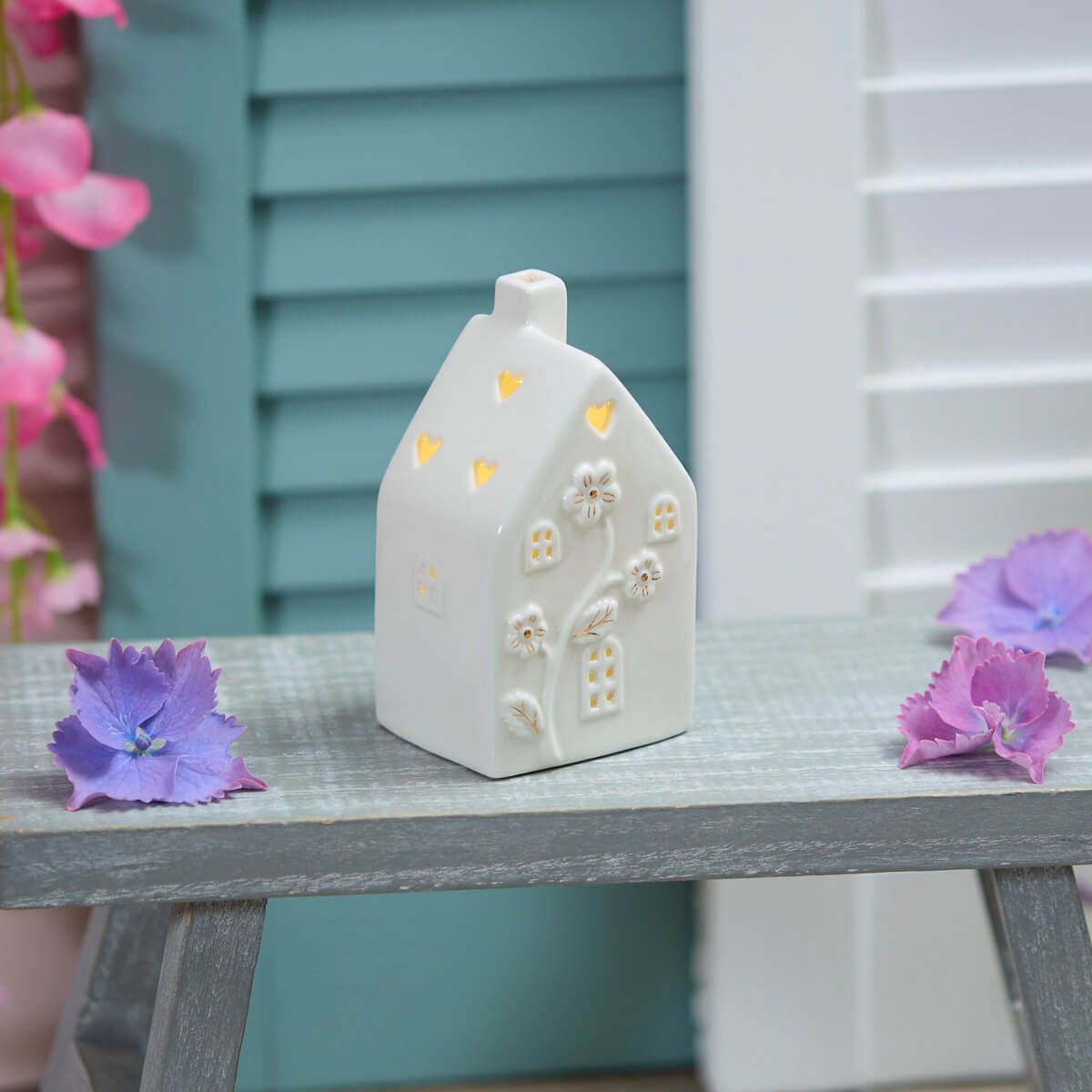 White Porcelain Floral Houses
