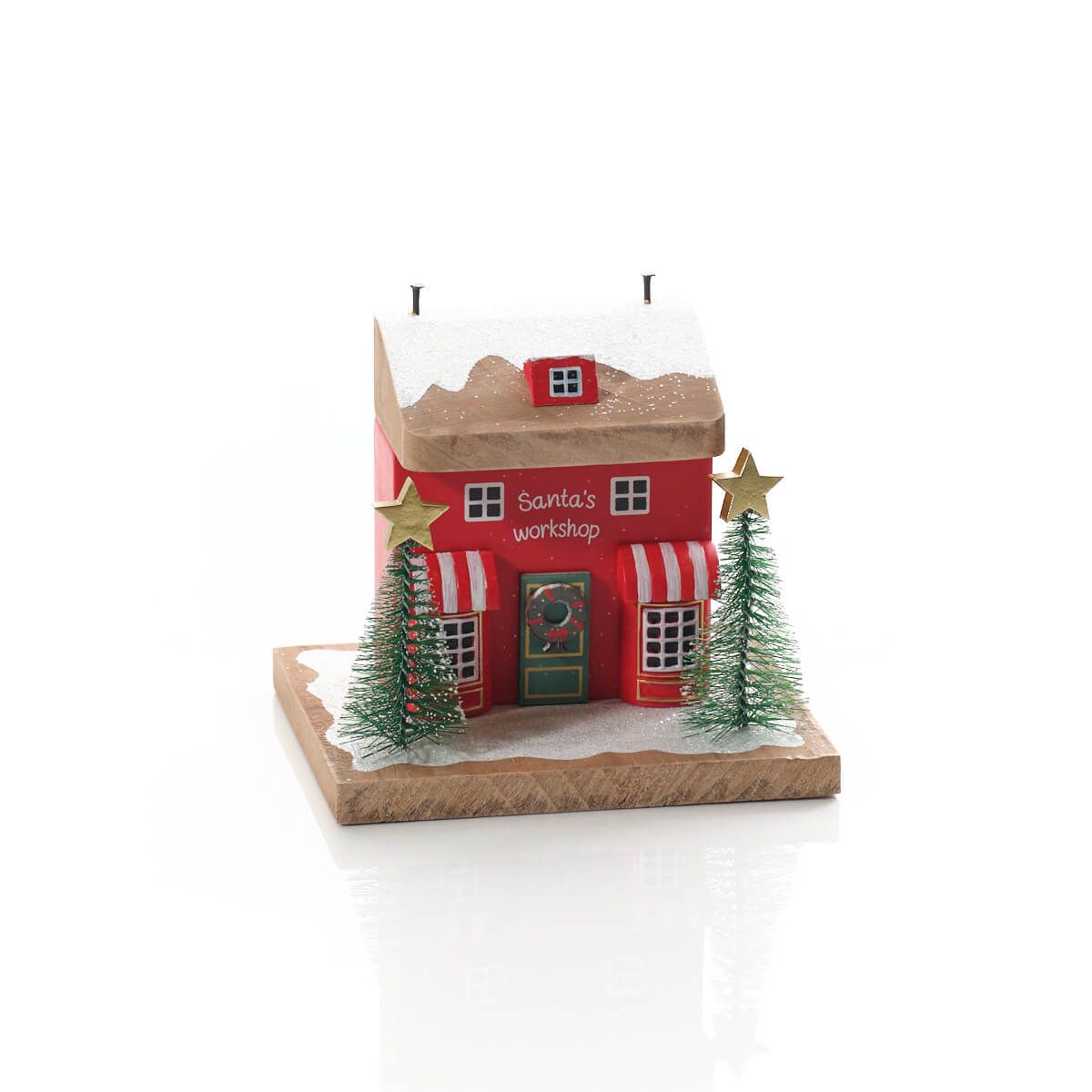 Santa's Workshop Wooden Christmas Block