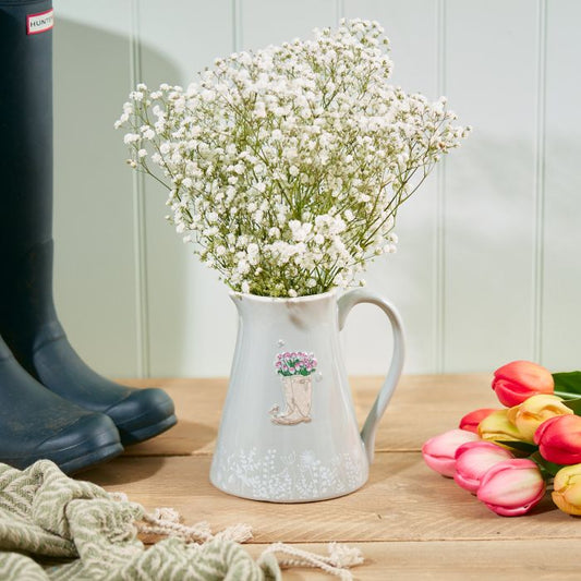 Wellies & Flowers Grey Jug