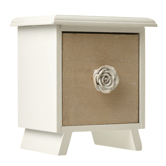 Single drawer mini chest with rose handle