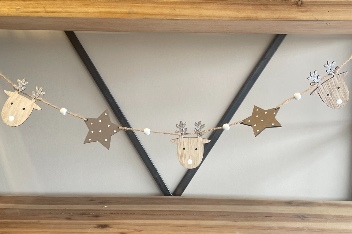 Wooden Reindeer Bunting - 2 styles available