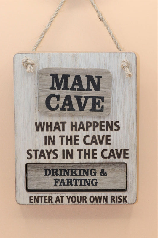 Chunky Man Cave Hanging Plaque