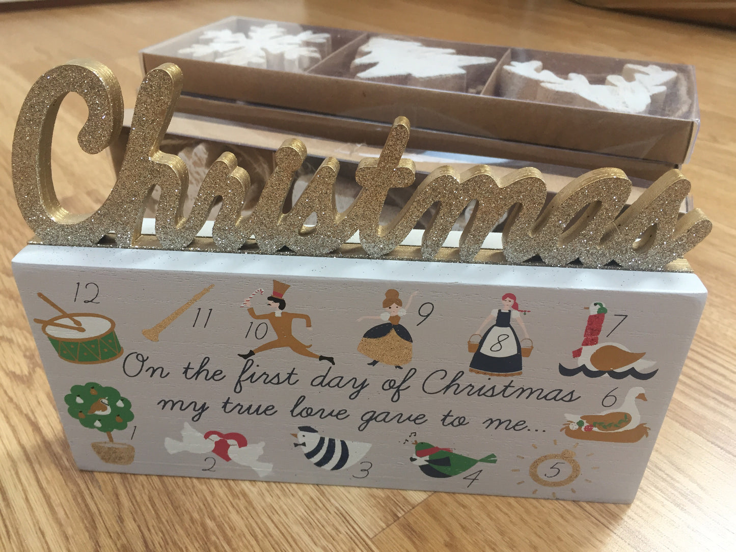 12 Days of Christmas Wooden Block