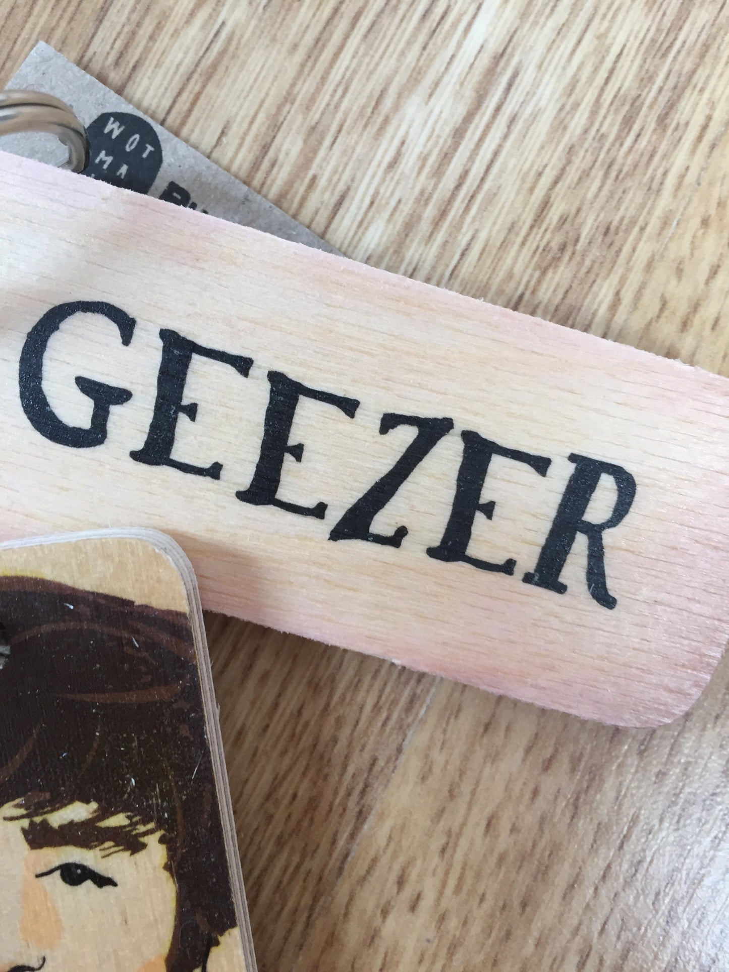 Handmade Chunky Wooden Keyring