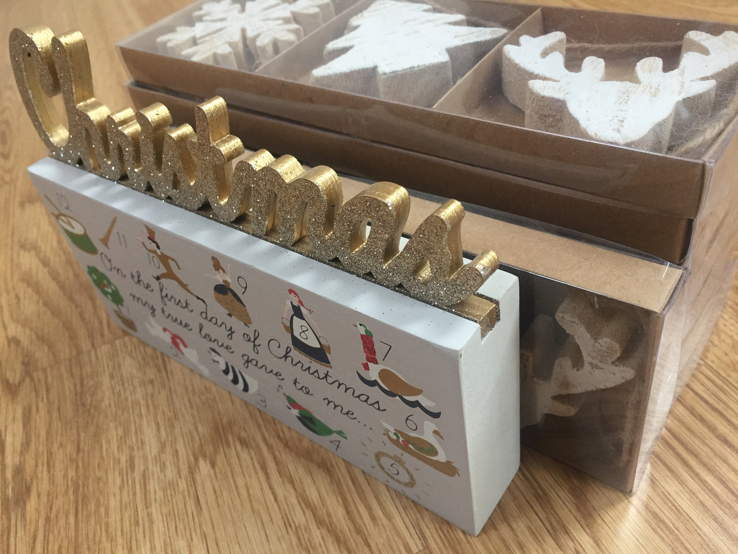 12 Days of Christmas Wooden Block