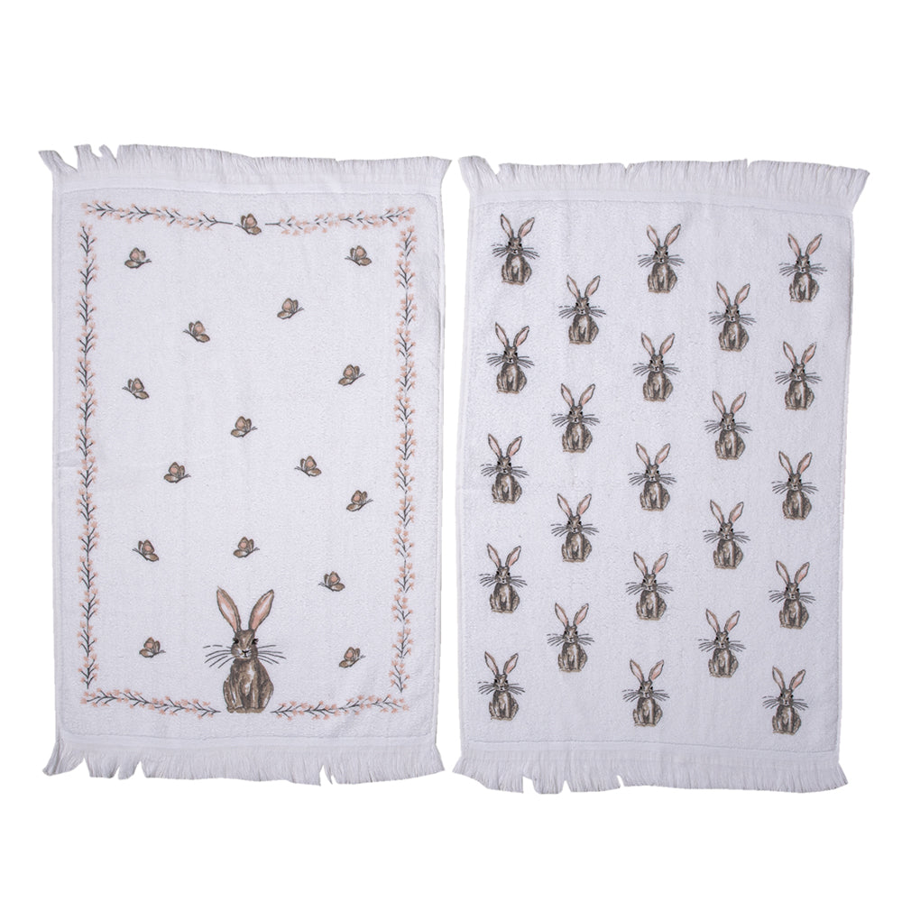 Set of 2 Bunny Hand Towels