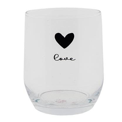 Glass Heart Mug, Water Glass & Carafe