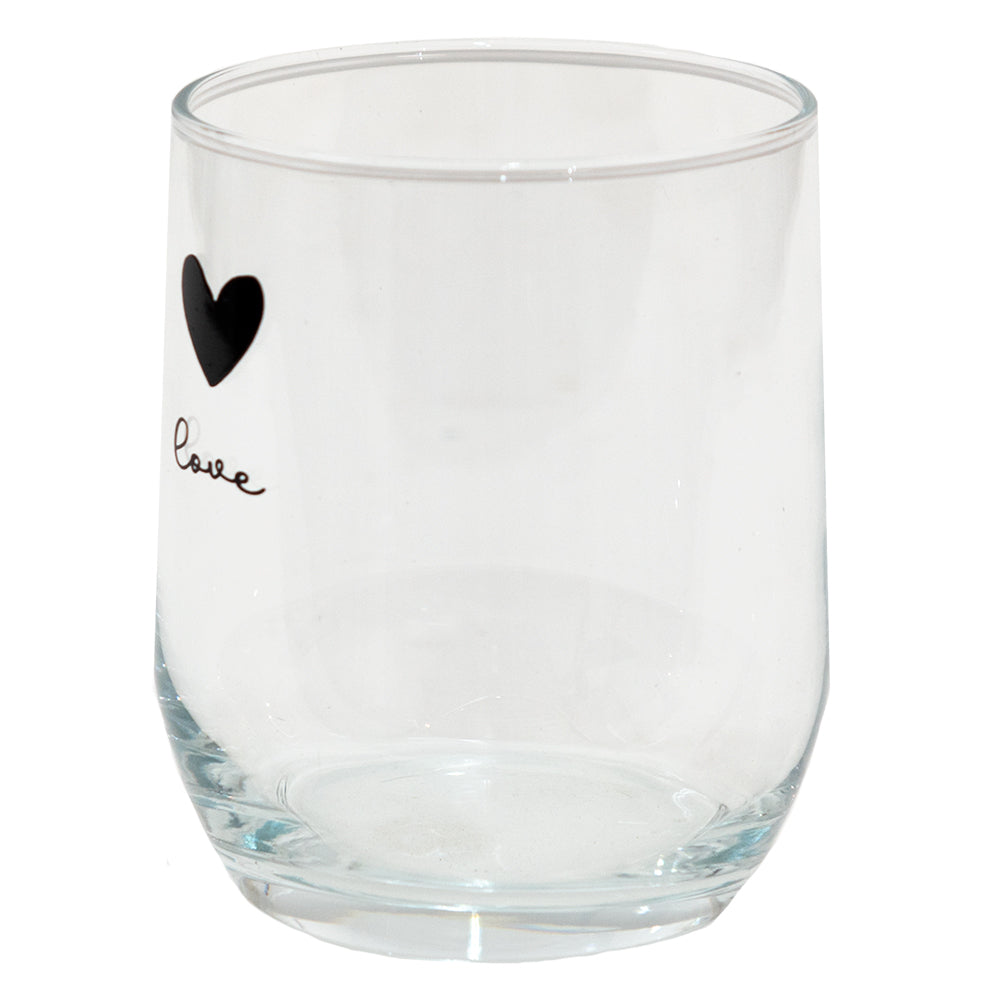 Glass Heart Mug, Water Glass & Carafe