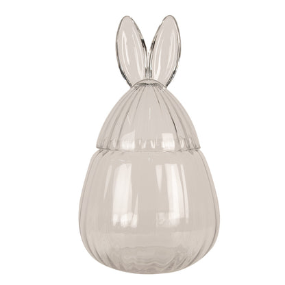 Large Glass Storage Display Jar with Bunny Ears