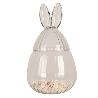 Large Glass Storage Display Jar with Bunny Ears