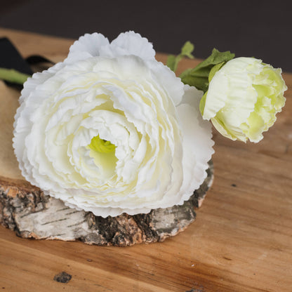 Ranunculus Faux Stem - White or Pink