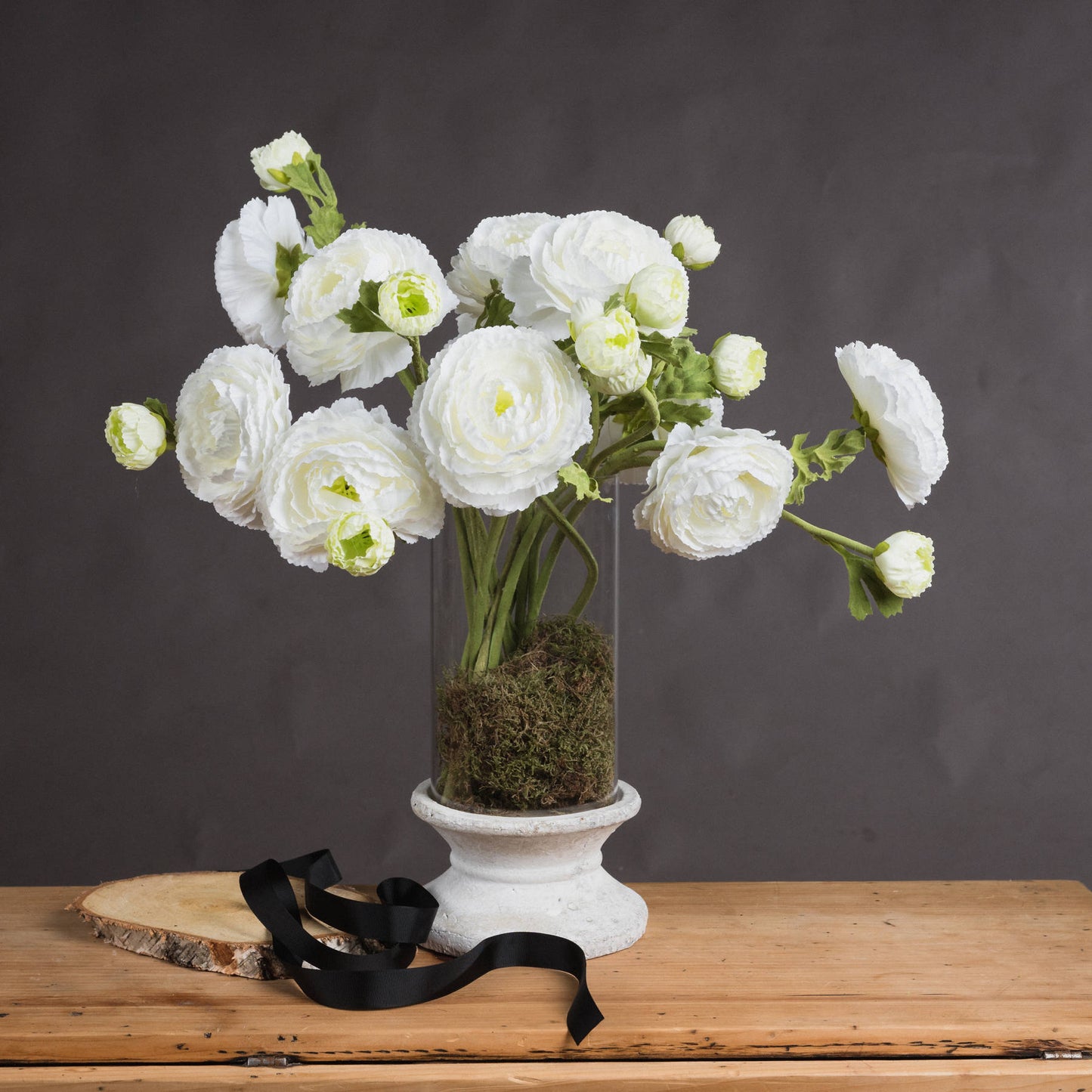 Ranunculus Faux Stem - White or Pink