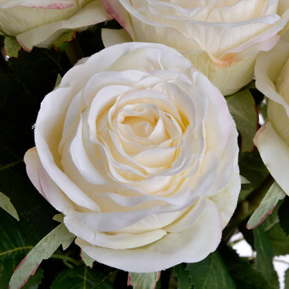 Traditional White Rose Faux Stem