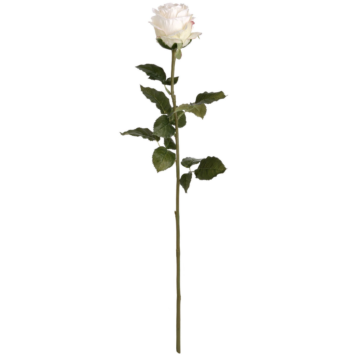 Traditional White Rose Faux Stem