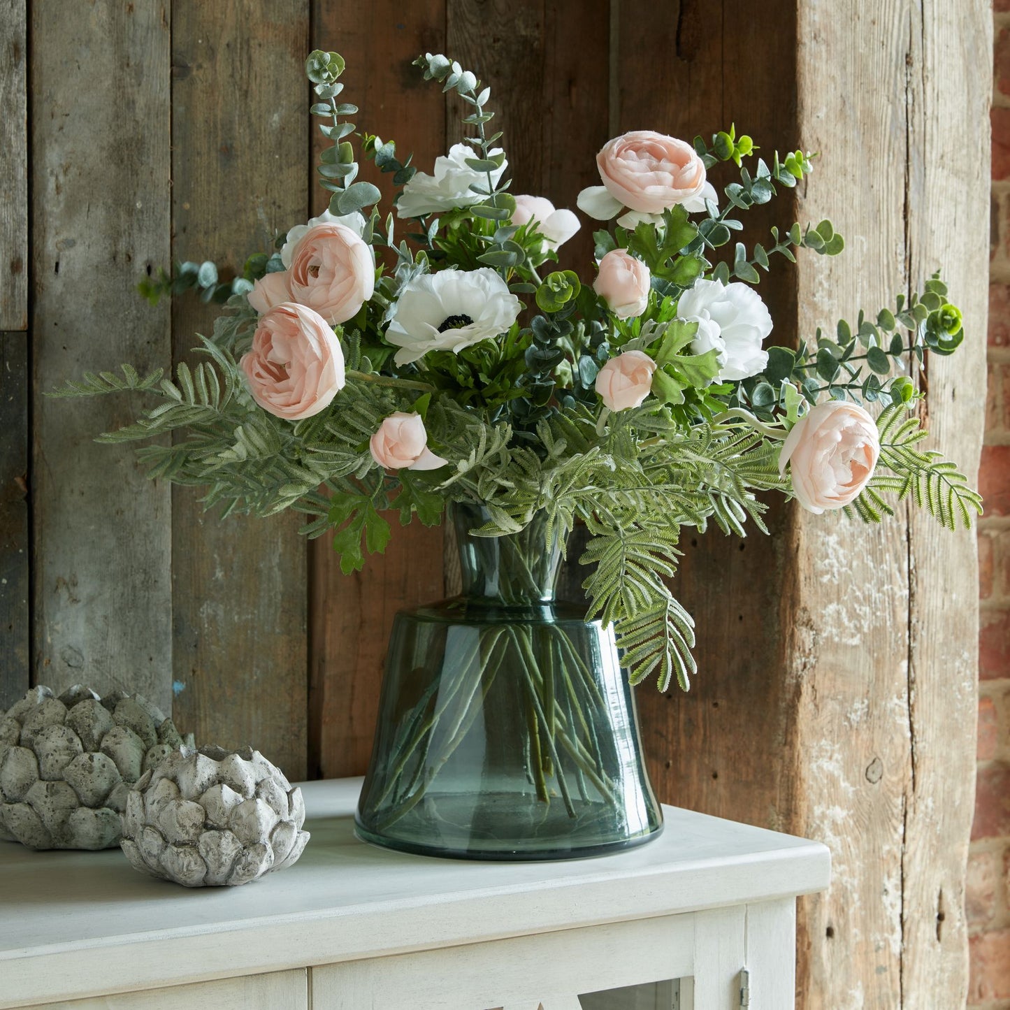 Ranunculus Faux Stem - White or Pink