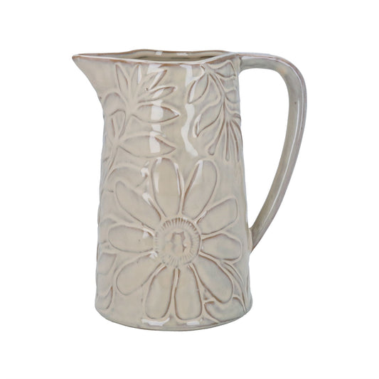 Porcelain Taupe Floral Jug