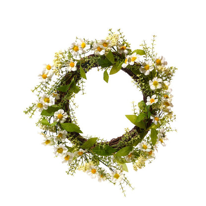 White Floral Faux Spring Wreath