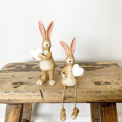 Shelf Sitting Easter Bunny Ornaments with Eggs - 3 styles