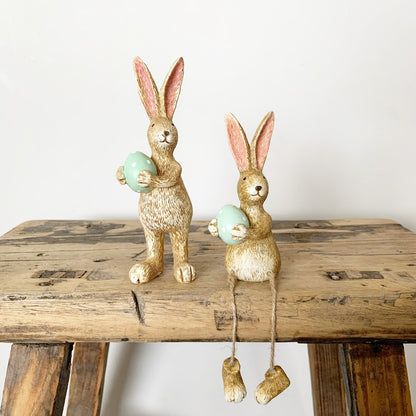 Shelf Sitting Easter Bunny Ornaments with Eggs - 3 styles