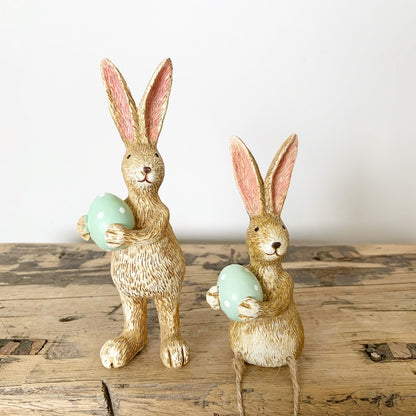 Shelf Sitting Easter Bunny Ornaments with Eggs - 3 styles