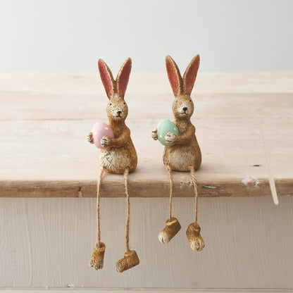 Shelf Sitting Easter Bunny Ornaments with Eggs - 3 styles