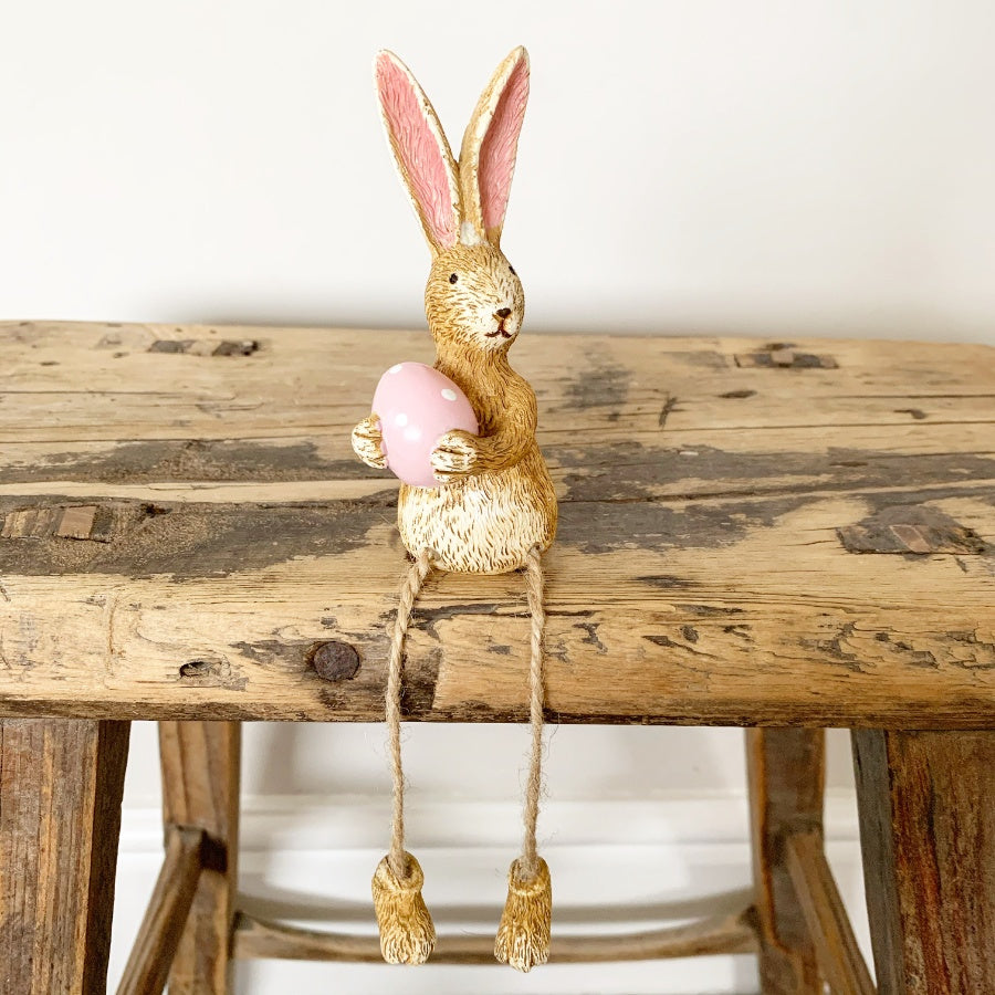 Shelf Sitting Easter Bunny Ornaments with Eggs - 3 styles