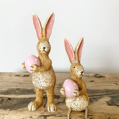 Shelf Sitting Easter Bunny Ornaments with Eggs - 3 styles