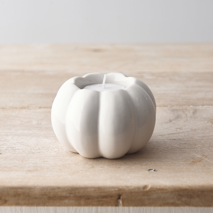 White Pumpkin Tealight Holder