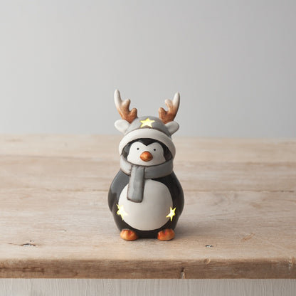 Ceramic Penguin Decoration with LED lights