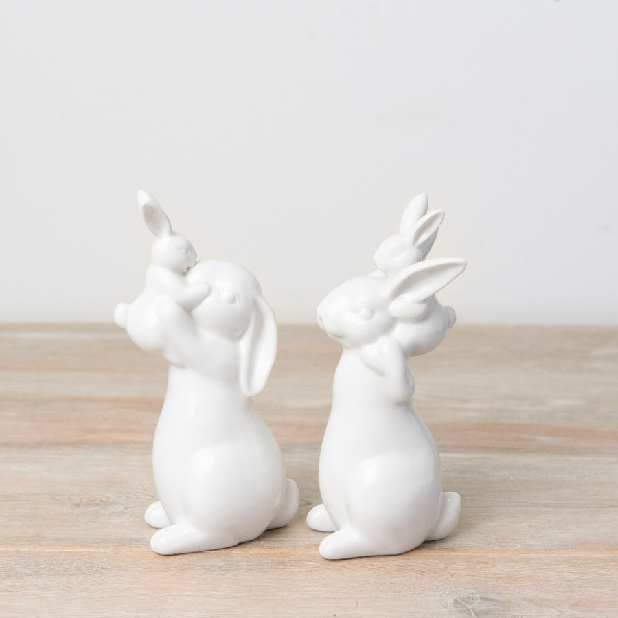 White Easter Bunny Ornament - 2 styles available
