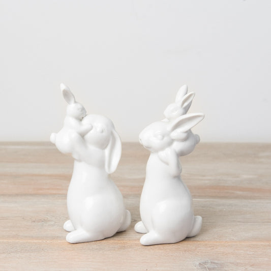 White Easter Bunny Ornament - 2 styles available