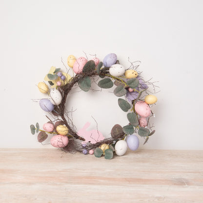 Artificial Pastels Easter Egg Wreath - 2 styles available