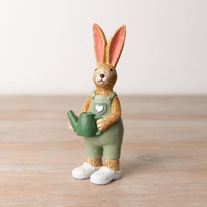 Set of 2 Gardening Themed Bunny Ornaments