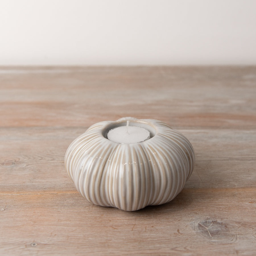 White Pumpkin Candle Holder - 2 styles available