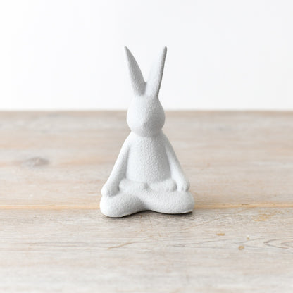 Set of 3 White Yoga Bunny Ornaments