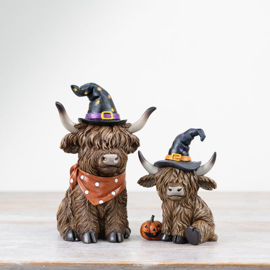 Spooky Highland Cow Ornaments - 2 sizes