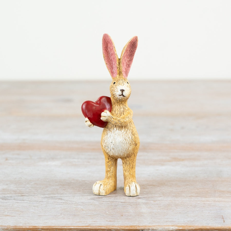 Jasper Rabbit Ornament with Red Heart