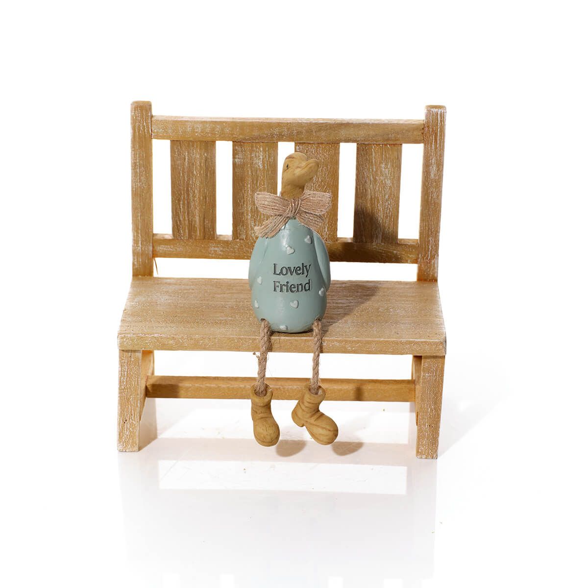 Embossed decorative Sitting Duck figure from Shabbyquins, perfect as a lovely friend shelf ornament in a charming style.