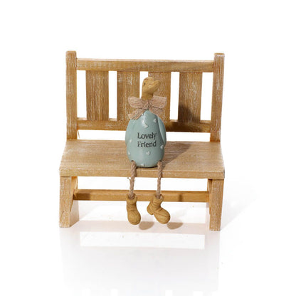 Embossed decorative Sitting Duck figure from Shabbyquins, perfect as a lovely friend shelf ornament in a charming style.