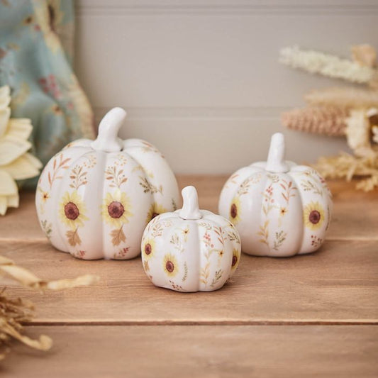 Floral Autumn Pumpkin Ornament - 4 styles