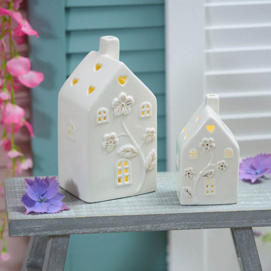 White Porcelain Floral Houses