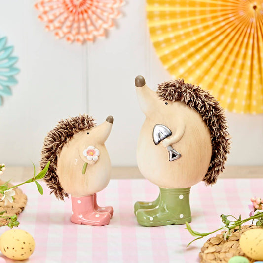 Hedgehogs in Wellies Ornaments