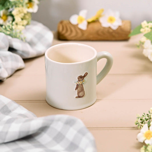 Stoneware Mug – Rabbit & Flowers