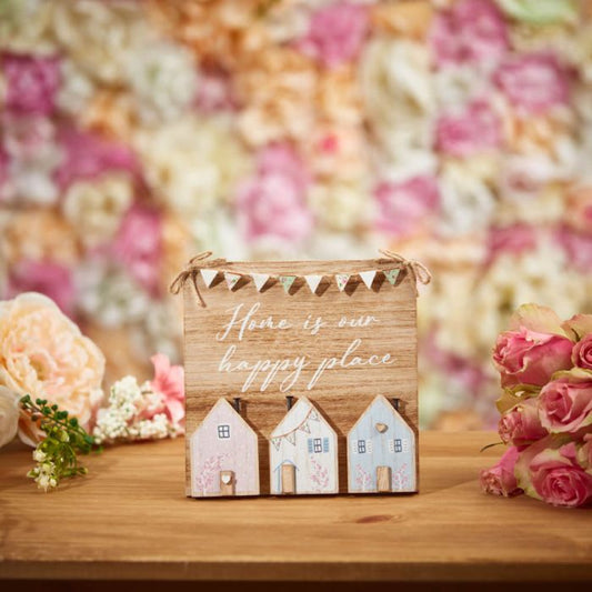 Home Is Our  Happy Place 3D House Easel Plaque